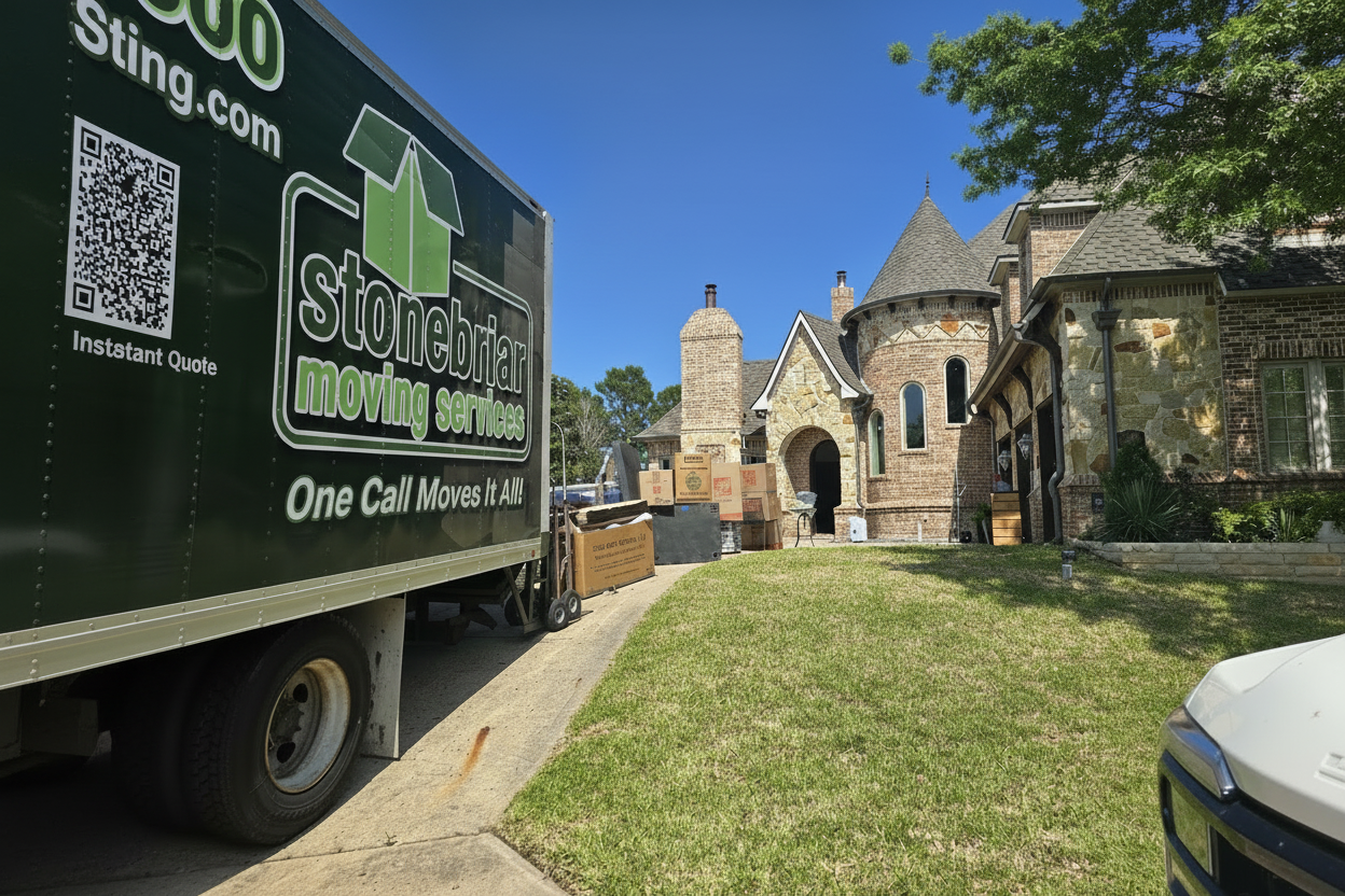 Stonebriar Moving crew handling a luxury high-rise move in Turtle Creek, Dallas