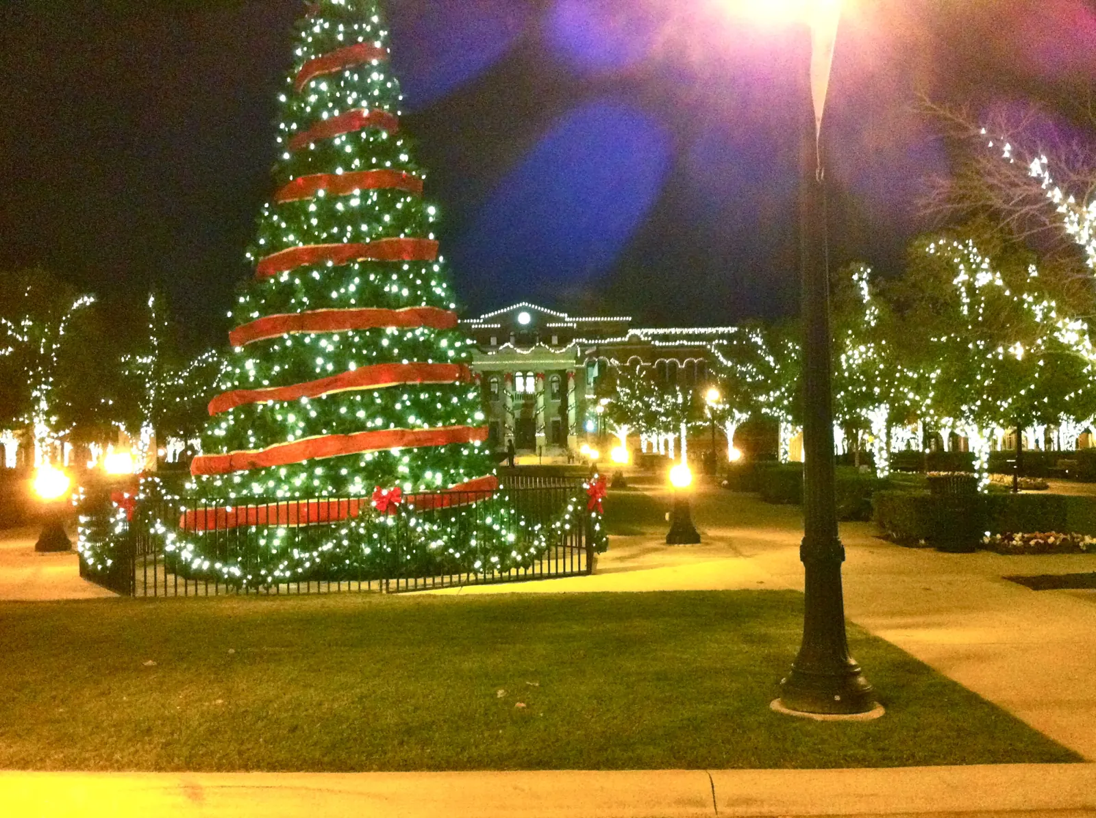 Christmas tree at Southlake Town Square in Southlake, Texas